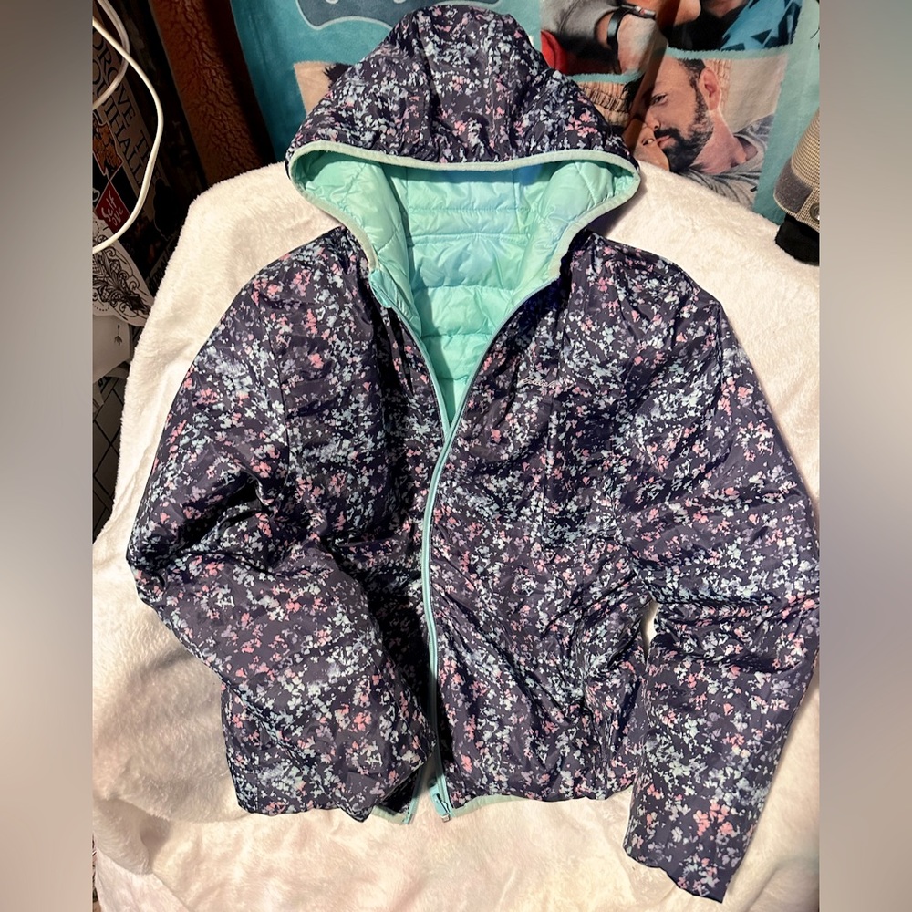 Eddie Bauer Kids' Reversible Jacket Lightweight Waterproof Quilted Down Raincoat